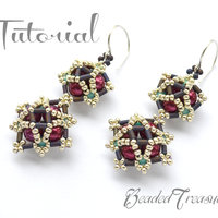NEBULA - earrings bead pattern, beading tutorial, seed beads pattern, beaded earrings / TUTORIAL ONLY