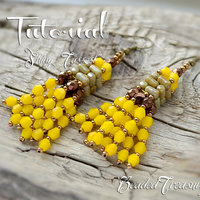 SHINY TASSELS Beading tutorial Earrings pattern with 2-hole Rulla beads Beaded tassel earrings - Instant PDF Download