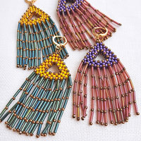 TRIANGLE TASSEL Beading Tutorial, CRAW Earrings Pattern