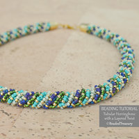 TUBULAR HERRINGBONE WITH A LAYERED TWIST Beaded Textured Spiral Rope Tutorial