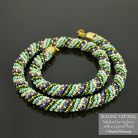 TUBULAR HERRINGBONE WITH A LAYERED TWIST Beaded Textured Spiral Rope Tutorial