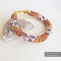 URBAN STYLE BRACELET - Even Count Tubular Peyote Stitch Pattern with Delica seed beads