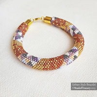 URBAN STYLE BRACELET - Even Count Tubular Peyote Stitch Pattern with Delica seed beads