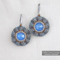 RUFFLED FLOWER EARRINGS Peyote Stitch Beading Pattern