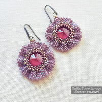 RUFFLED FLOWER EARRINGS Peyote Stitch Beading Pattern