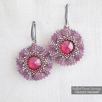 RUFFLED FLOWER EARRINGS Peyote Stitch Beading Pattern