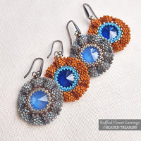 RUFFLED FLOWER EARRINGS Peyote Stitch Beading Pattern