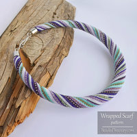 Wrapped Scarf Necklace - Bead Crochet Pattern with Increase and Decrease - Pattern+Tutorial - Seed beads pattern - Instant PDF Download