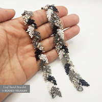 LEAF BAND BRACELET  Peyote Stitch Beading Tutorial