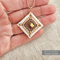 STAR CROSS PENDANT Peyote Stitch Beading Tutorial