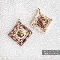 STAR CROSS PENDANT Peyote Stitch Beading Tutorial