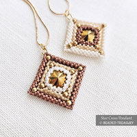 STAR CROSS PENDANT Peyote Stitch Beading Tutorial