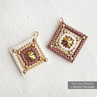 STAR CROSS PENDANT Peyote Stitch Beading Tutorial
