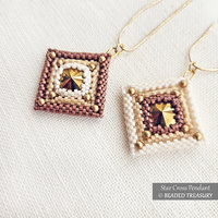 STAR CROSS PENDANT Peyote Stitch Beading Tutorial