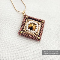 STAR CROSS PENDANT Peyote Stitch Beading Tutorial