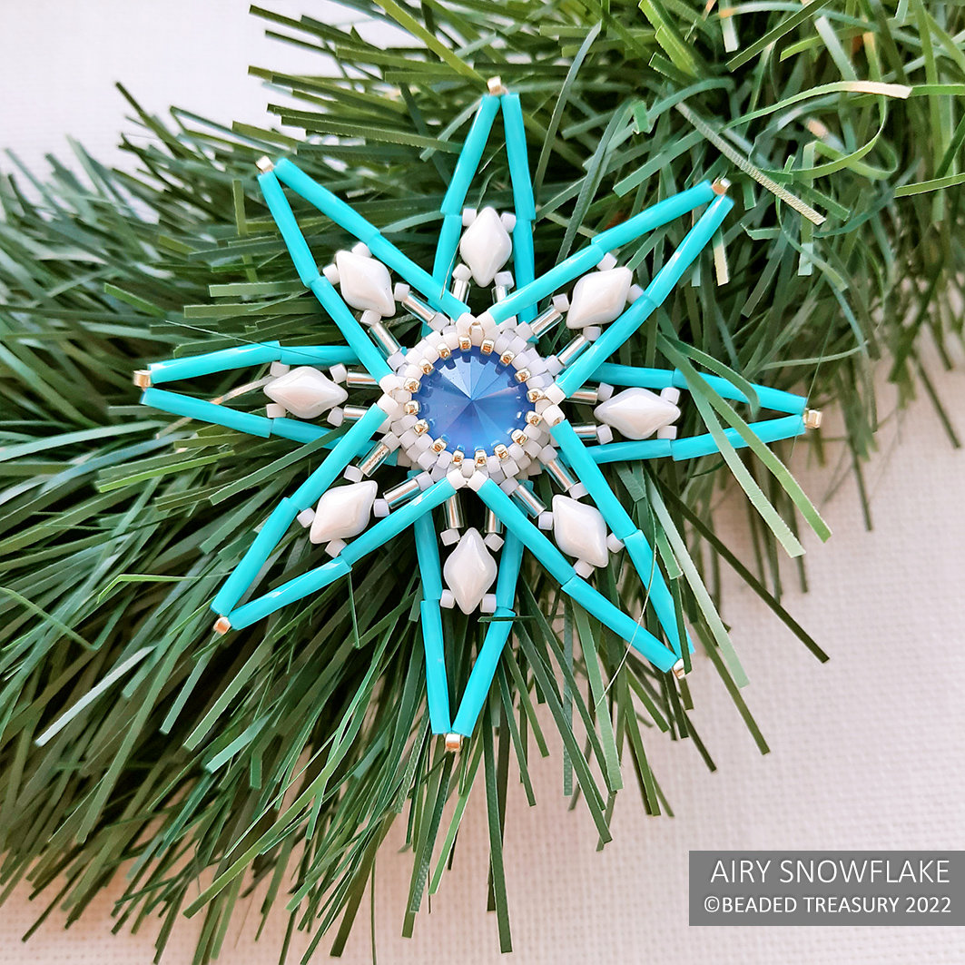 AIRY SNOWFLAKE Ornament Beading Tutorial