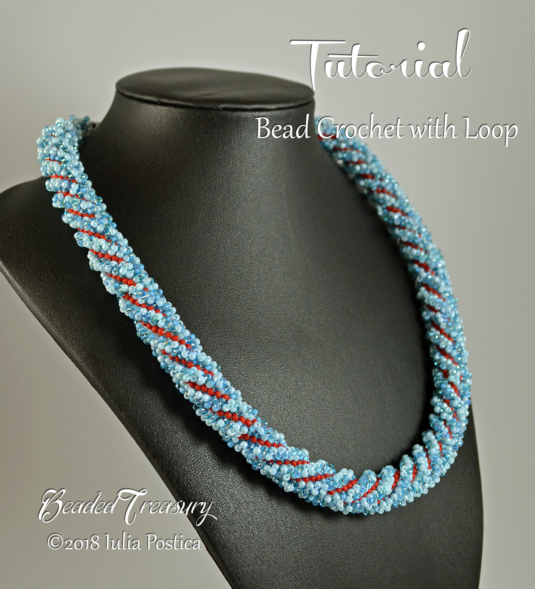 BEAD CROCHET WITH LOOP Necklace Tutorial, Beaded crochet rope pattern made with seed beads - .PDF Download