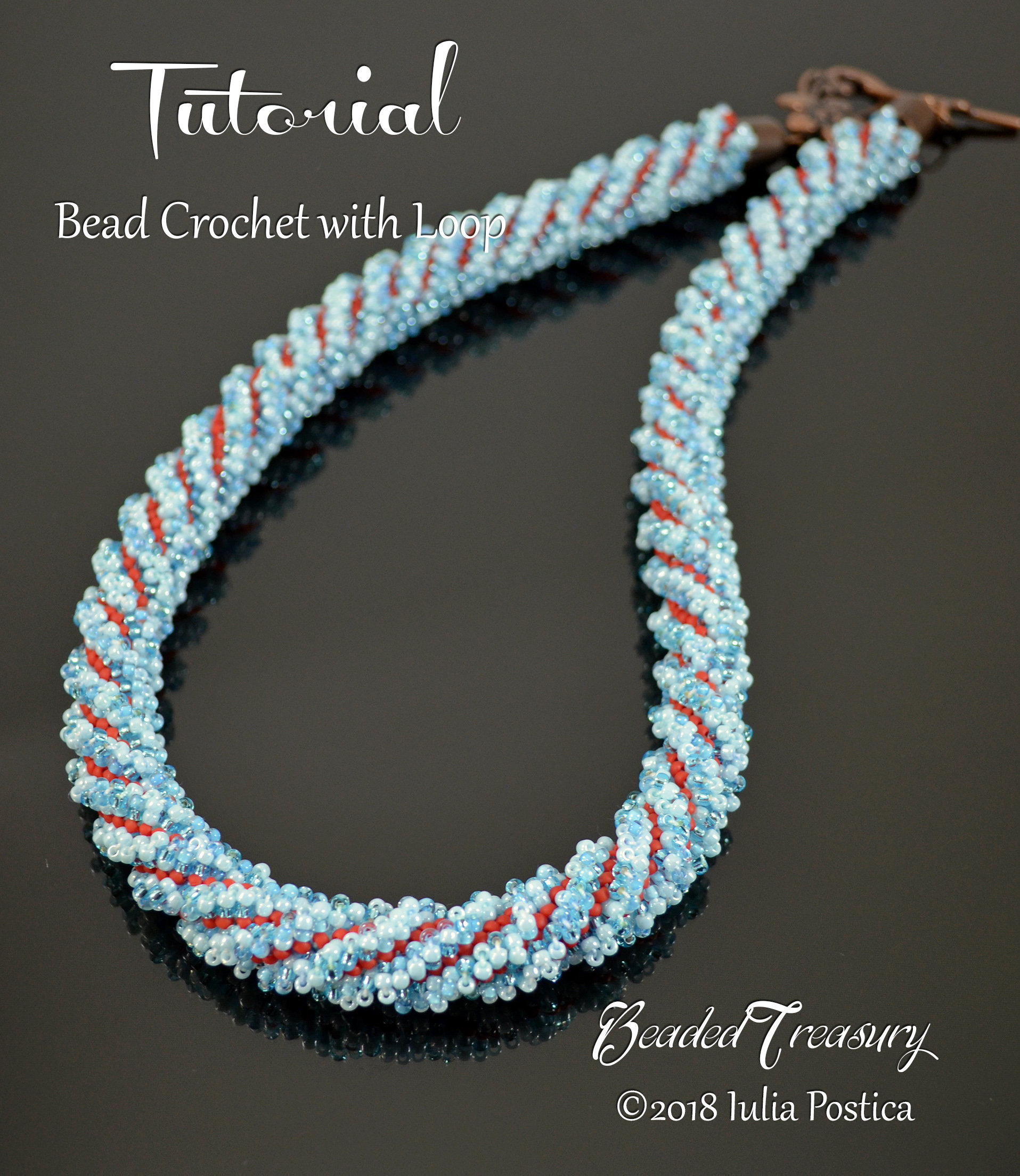 BEAD CROCHET WITH LOOP Necklace Tutorial, Beaded crochet rope pattern made with seed beads - .PDF Download