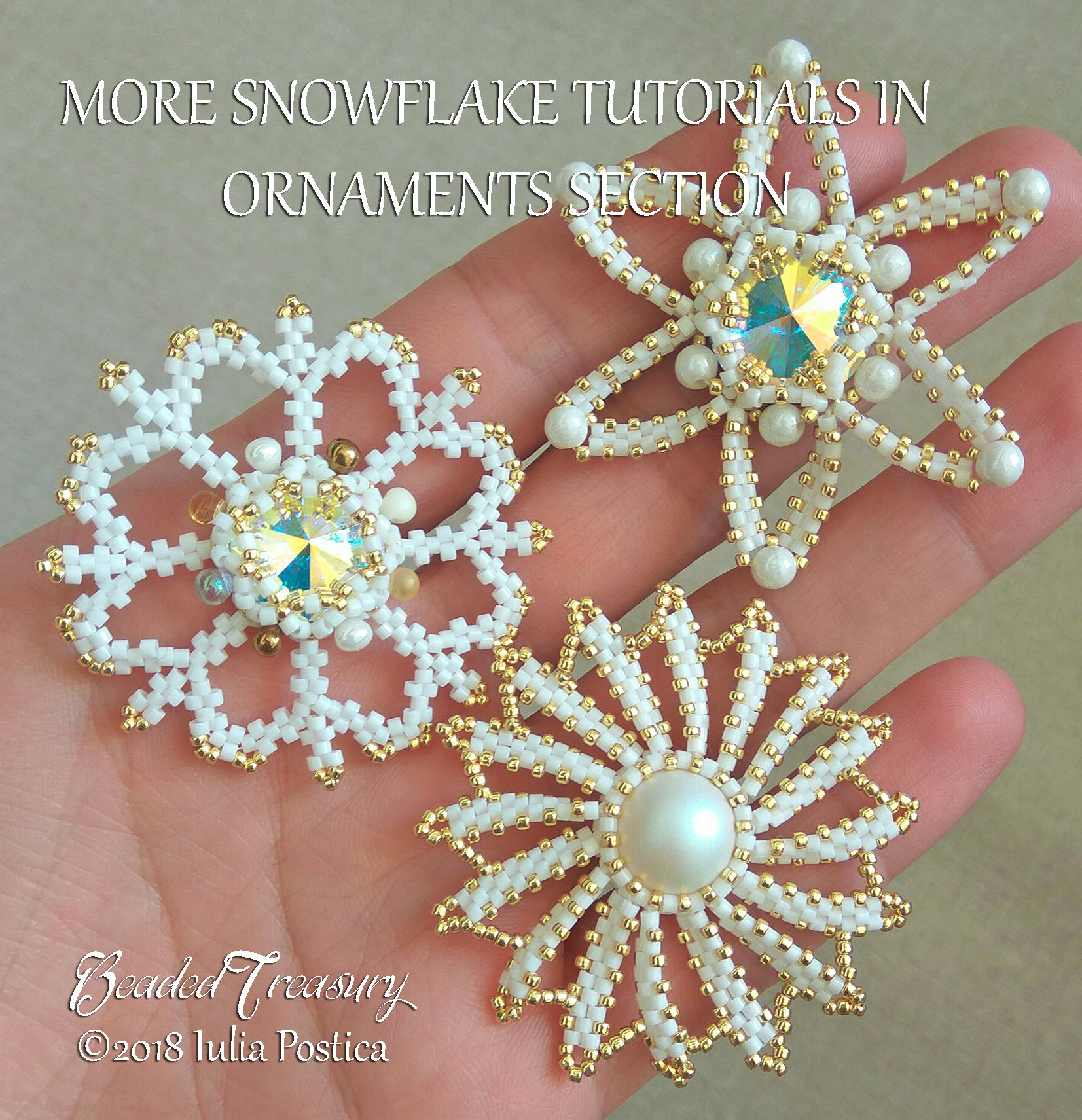 SWIRL SNOWFLAKE Christmas Ornament Beading Tutorial - Instant PDF Download