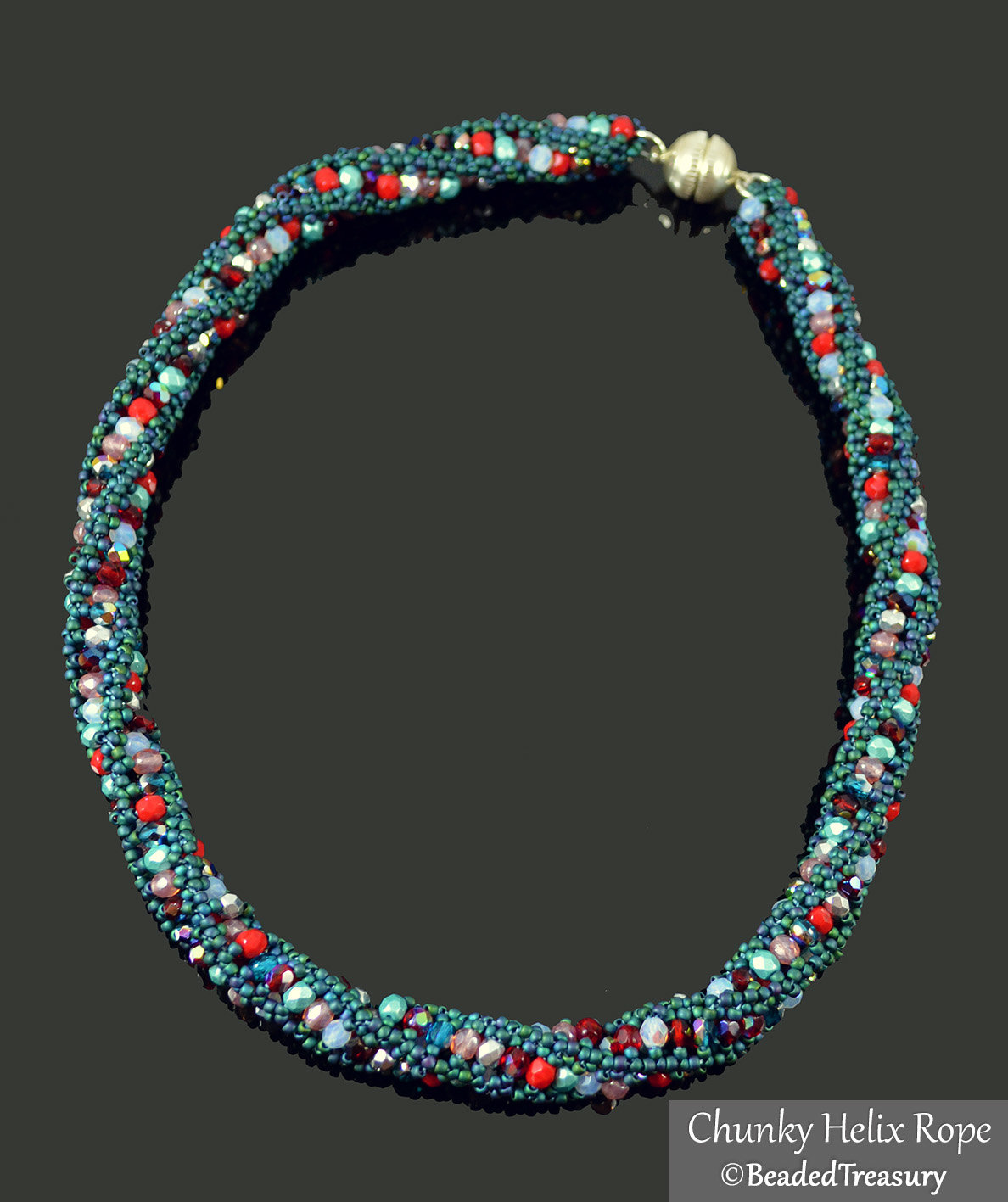 CHUNKY HELIX ROPE - Beaded textured spiral rope necklace tutorial - .pdf Download