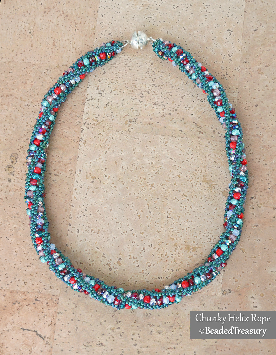 CHUNKY HELIX ROPE - Beaded textured spiral rope necklace tutorial - .pdf Download