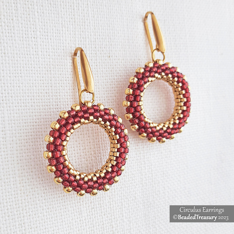 CIRCULUS EARRINGS - Minimalist Spectacular Geometric Beading Tutorial - Peyote Stitch