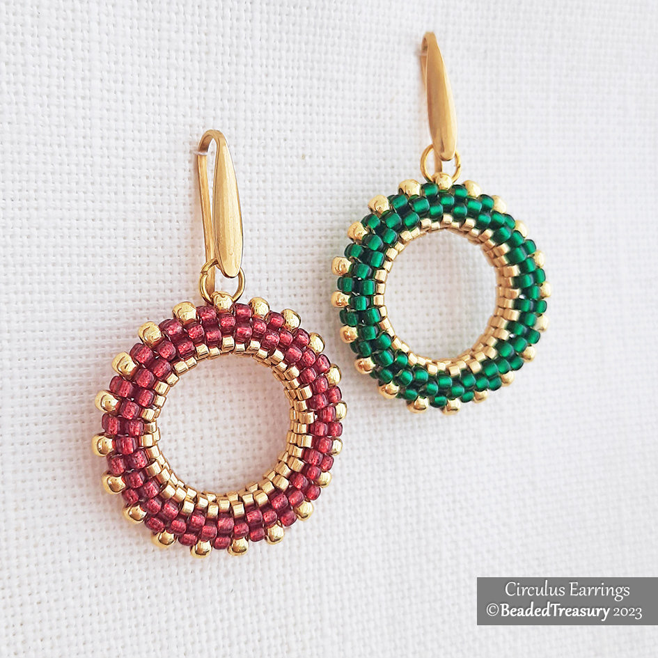 CIRCULUS EARRINGS - Minimalist Spectacular Geometric Beading Tutorial - Peyote Stitch