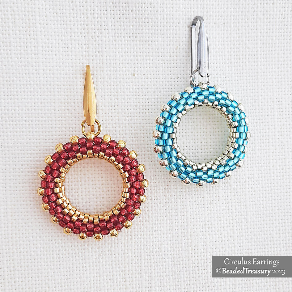 CIRCULUS EARRINGS - Minimalist Spectacular Geometric Beading Tutorial - Peyote Stitch