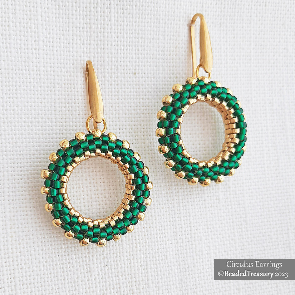 CIRCULUS EARRINGS - Minimalist Spectacular Geometric Beading Tutorial - Peyote Stitch