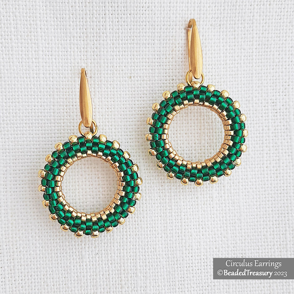 CIRCULUS EARRINGS - Minimalist Spectacular Geometric Beading Tutorial - Peyote Stitch