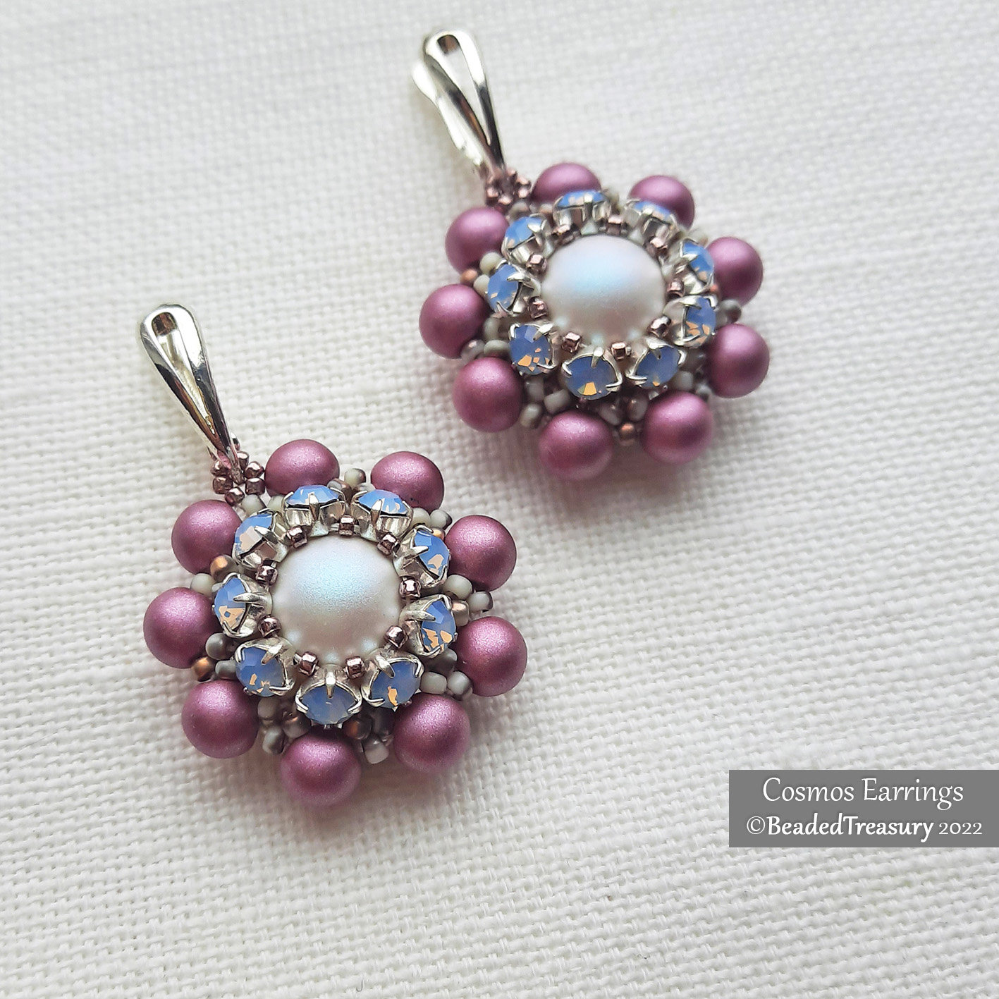 COSMOS EARRINGS - Beading Tutorial - Instant .pdf Download
