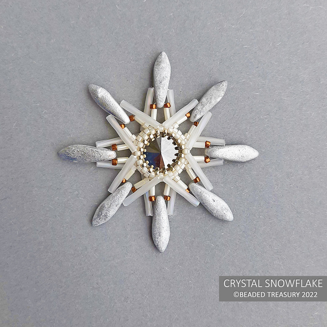 CRYSTAL SNOWFLAKE Ornament / Earrings - Beading Tutorial