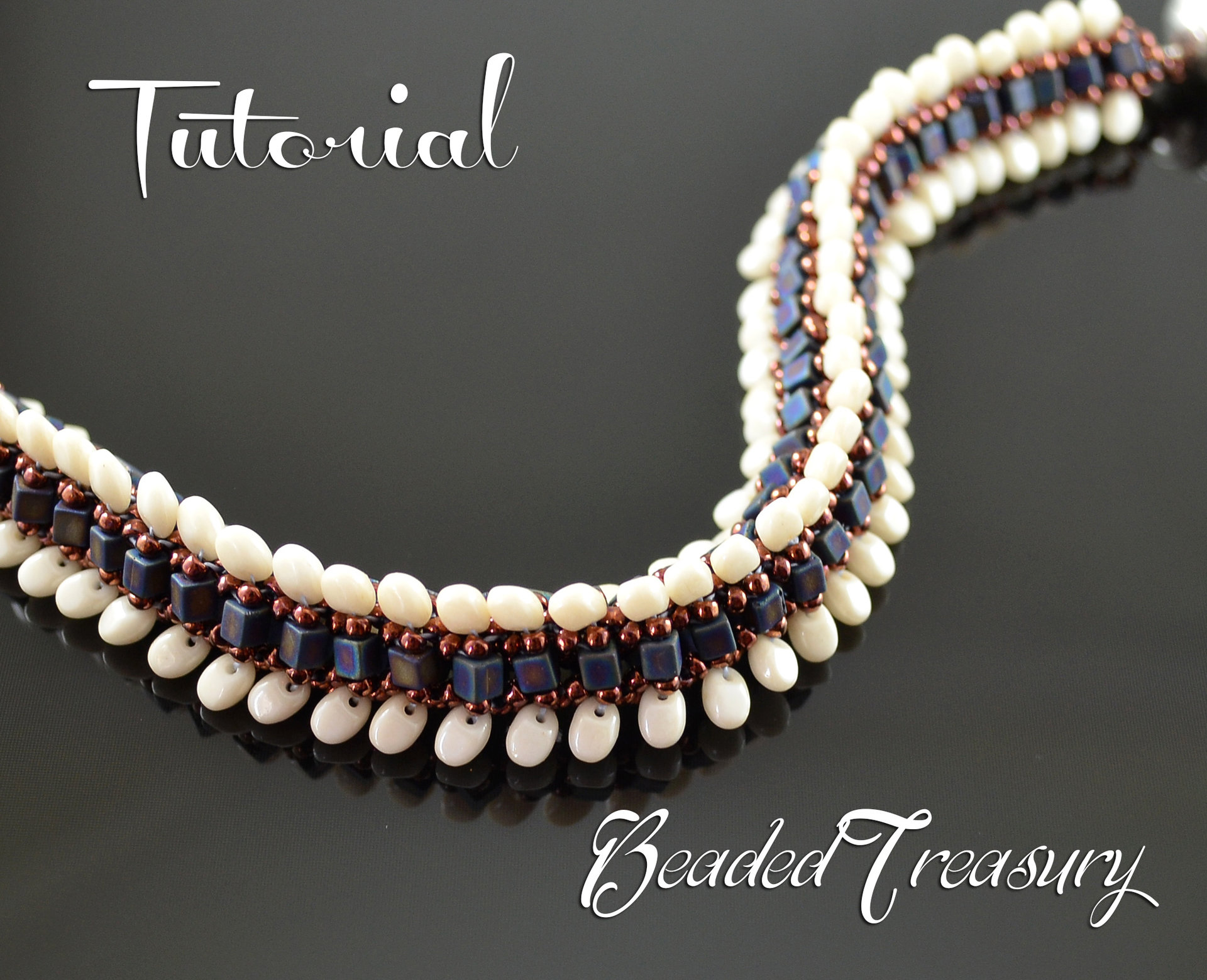 DRAGON CREST - beaded bracelet pattern with SuperUno, Solo, cube and seed beads, beading tutorial, bead pattern / TUTORIAL ONLY