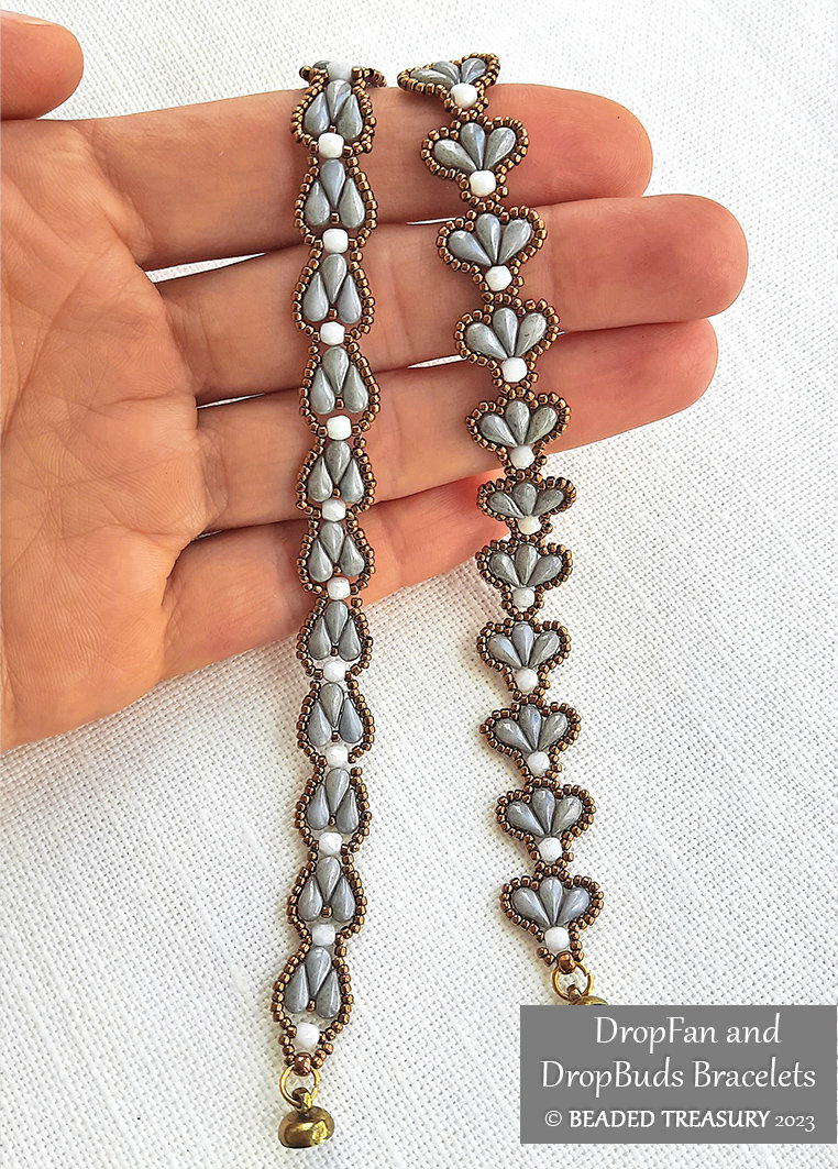 2 Beading Tutorials Pack - DROP FAN Bracelet and DROP BUDS Bracelet