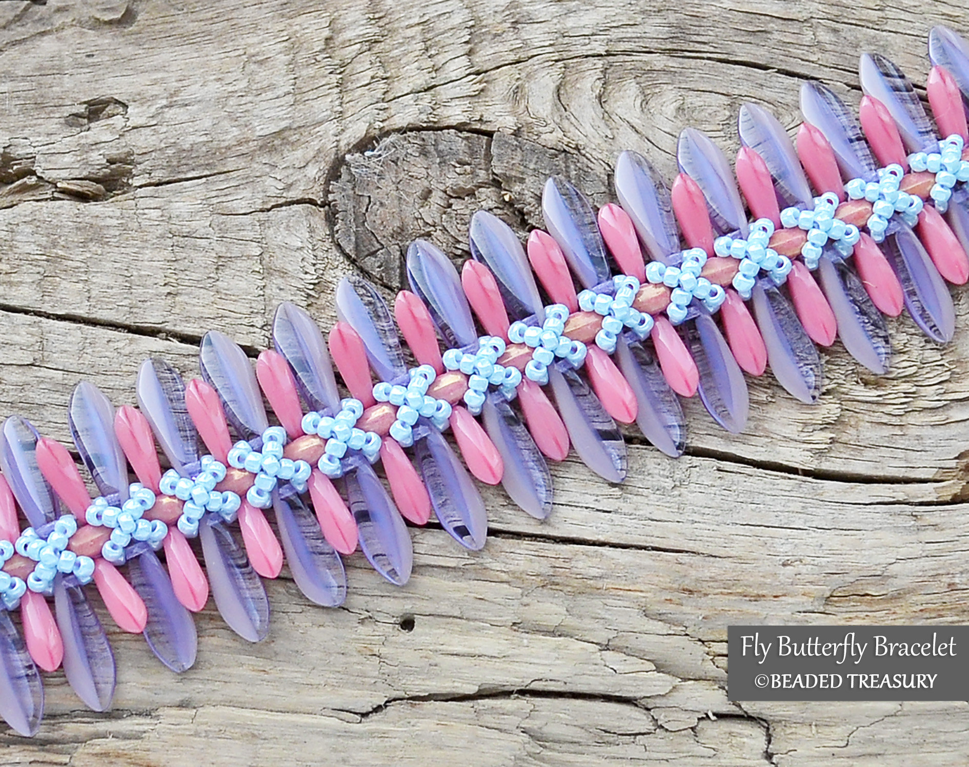 FLY BUTTERFLY Beading tutorial Beaded bracelet pattern with Rulla and Dagger beads Seed beads tutorial - Instant PDF Download