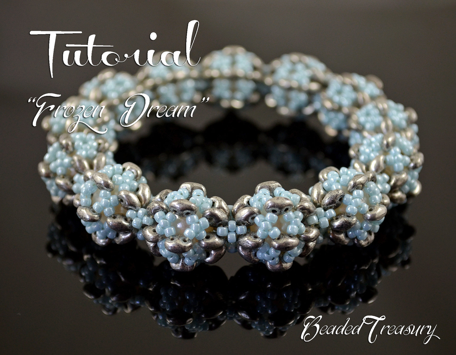 FROZEN DREAM - beadwoven bracelet tutorial, superduo bead pattern, beaded bracelet pattern, seed beads / TUTORIAL ONLY