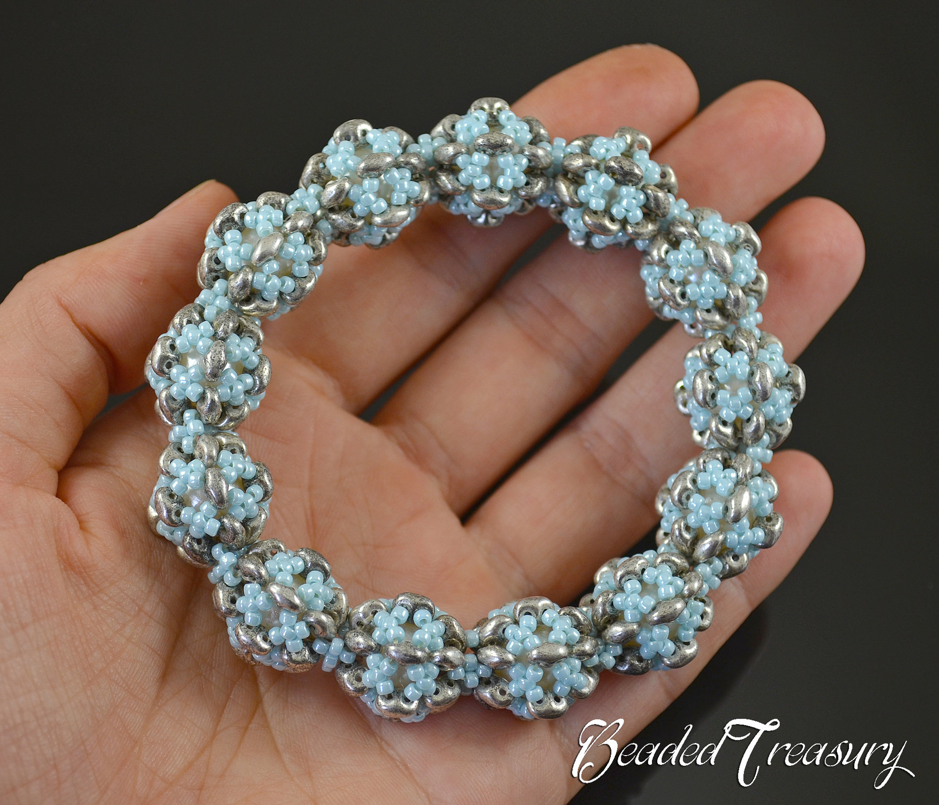 FROZEN DREAM - beadwoven bracelet tutorial, superduo bead pattern, beaded bracelet pattern, seed beads / TUTORIAL ONLY