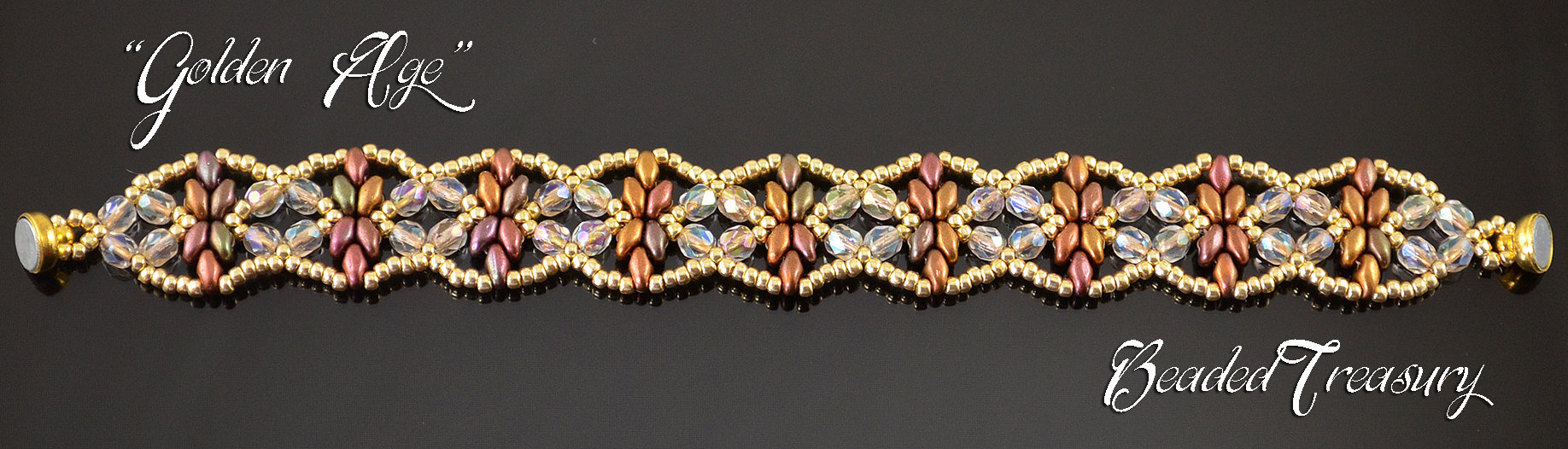 GOLDEN AGE BRACELET - Beading Tutorial with Superduo and Seed Beads