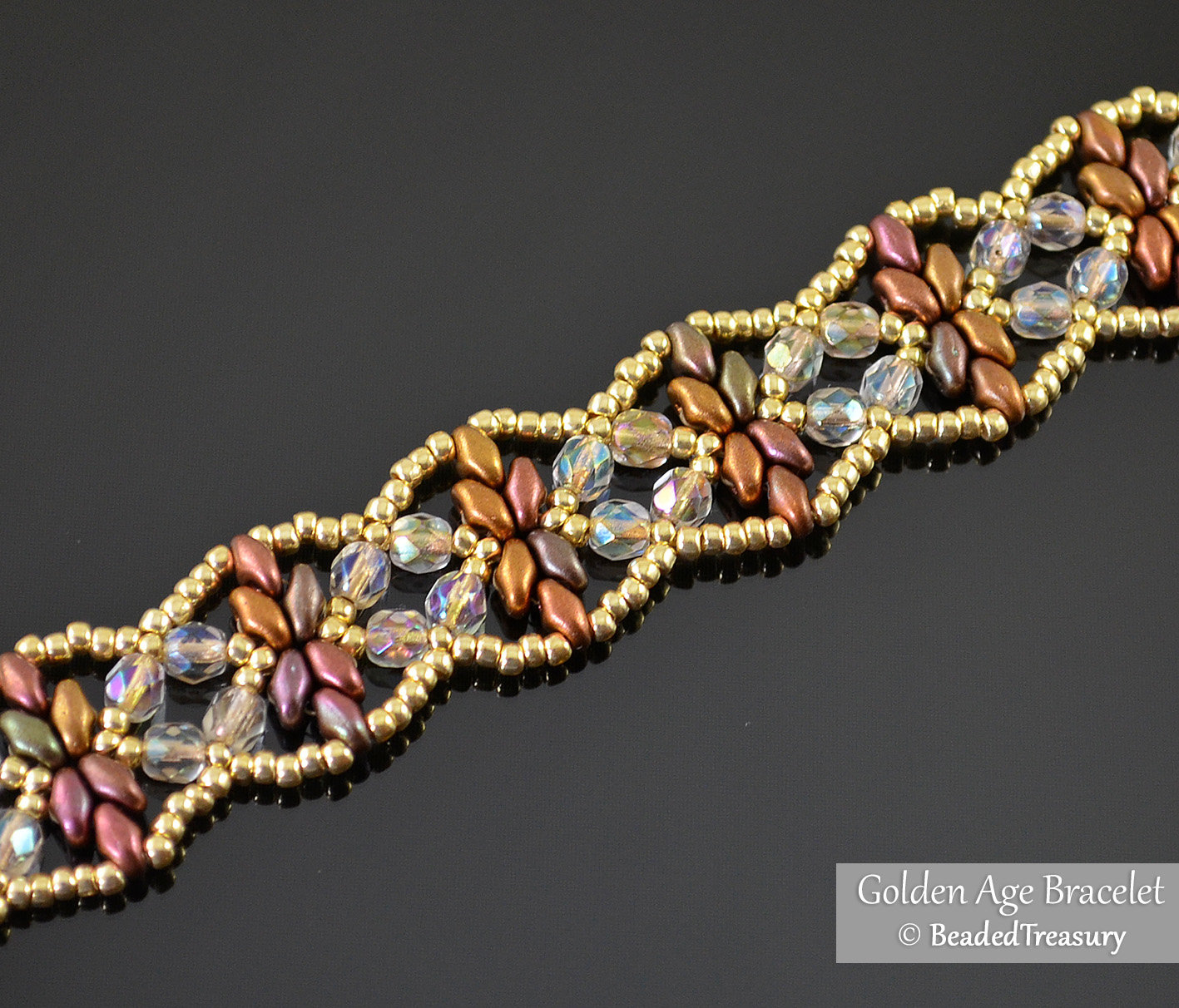 GOLDEN AGE BRACELET - Beading Tutorial with Superduo and Seed Beads