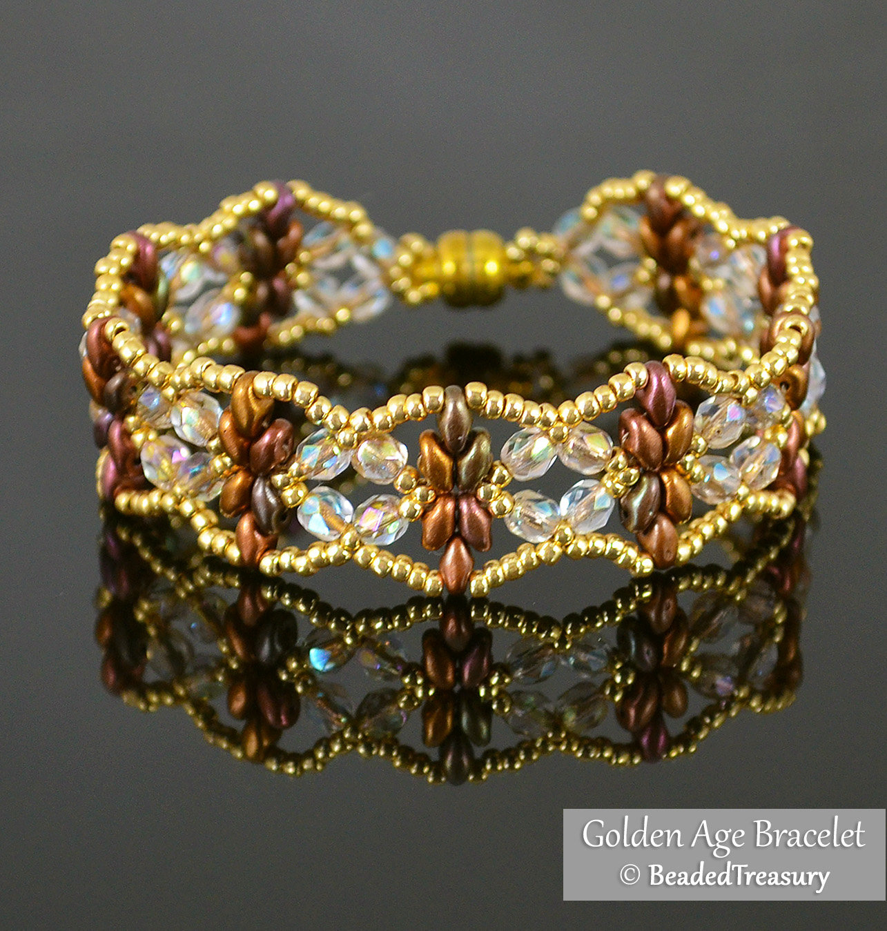 GOLDEN AGE BRACELET - Beading Tutorial with Superduo and Seed Beads