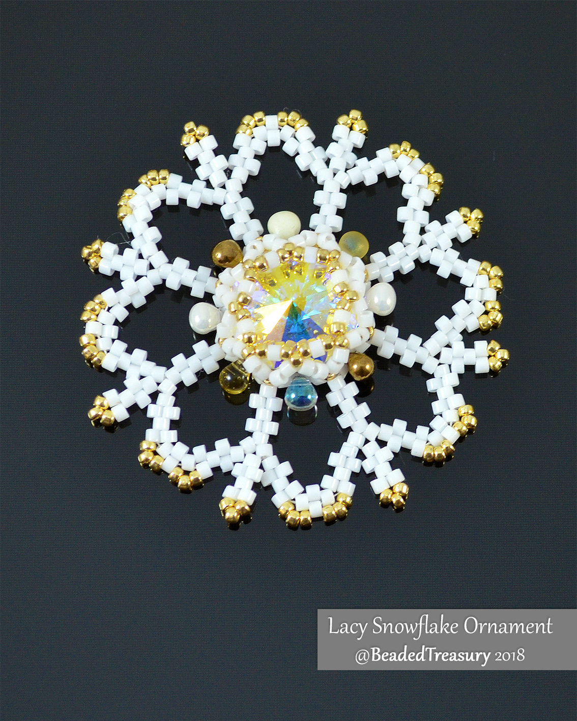LACY SNOWFLAKE Christmas Ornament Beading Tutorial - Instant PDF Download