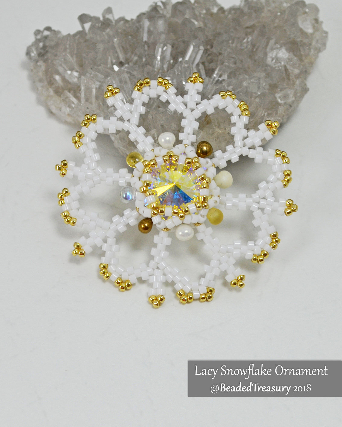LACY SNOWFLAKE Christmas Ornament Beading Tutorial - Instant PDF Download