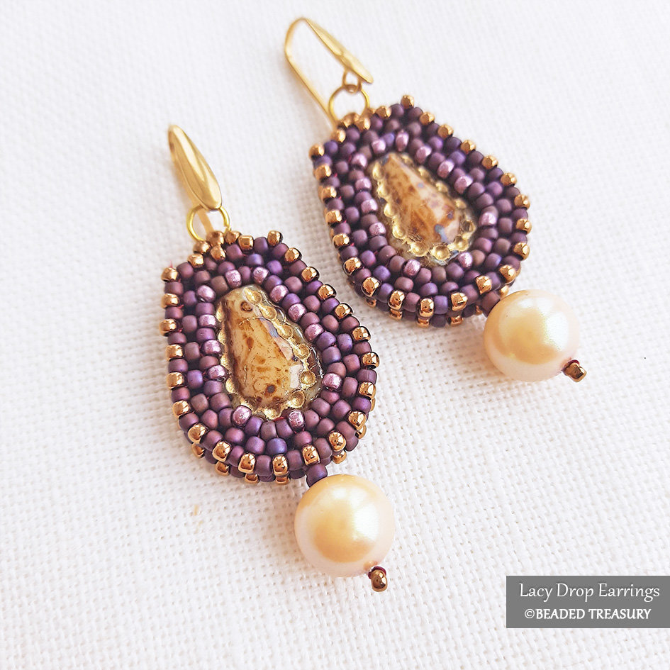LACY DROP Earrings, CRAW Beading Tutorial