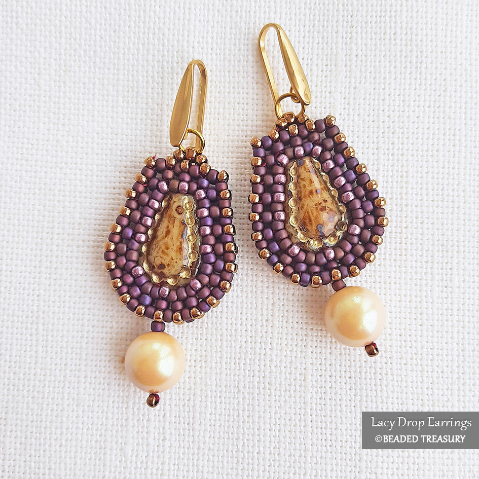 LACY DROP Earrings, CRAW Beading Tutorial