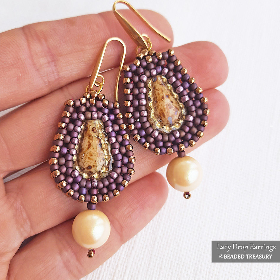 LACY DROP Earrings, CRAW Beading Tutorial