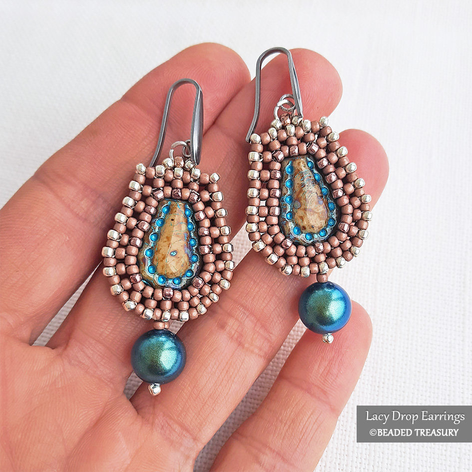 LACY DROP Earrings, CRAW Beading Tutorial