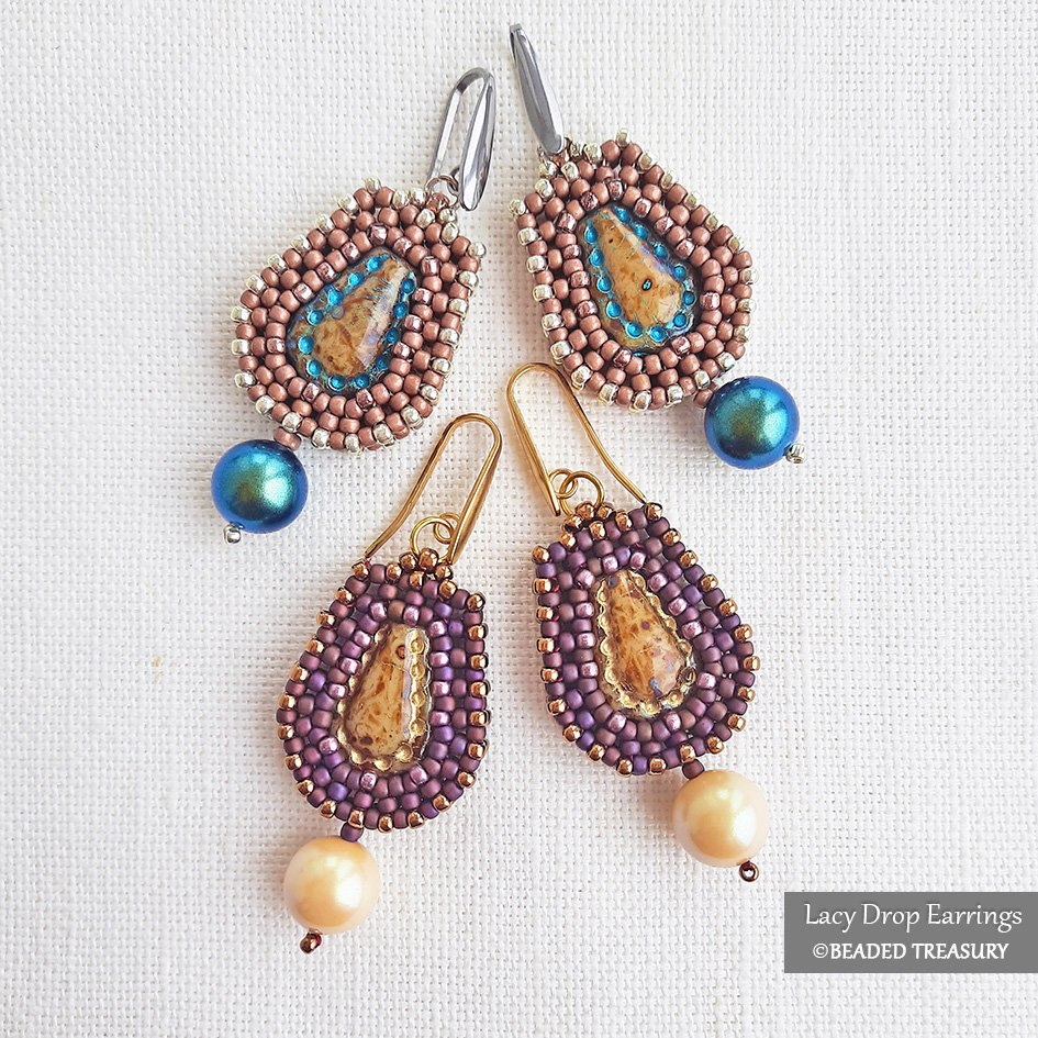 LACY DROP Earrings, CRAW Beading Tutorial
