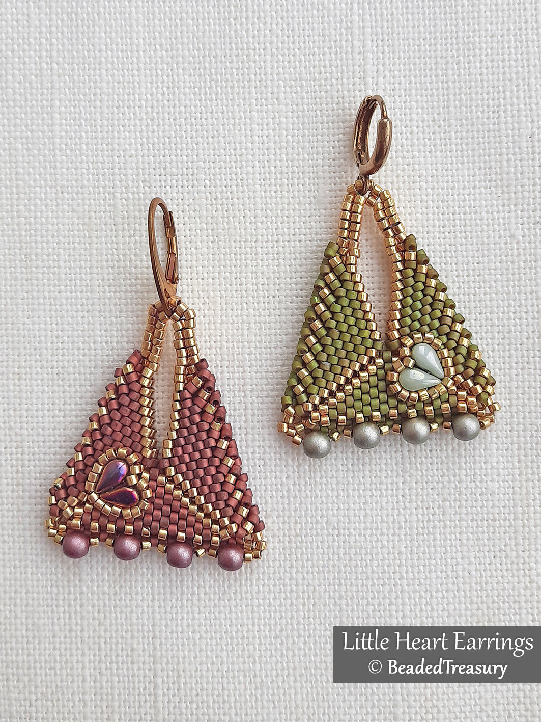 LITTLE HEART Peyote Stitch Beading Tutorial