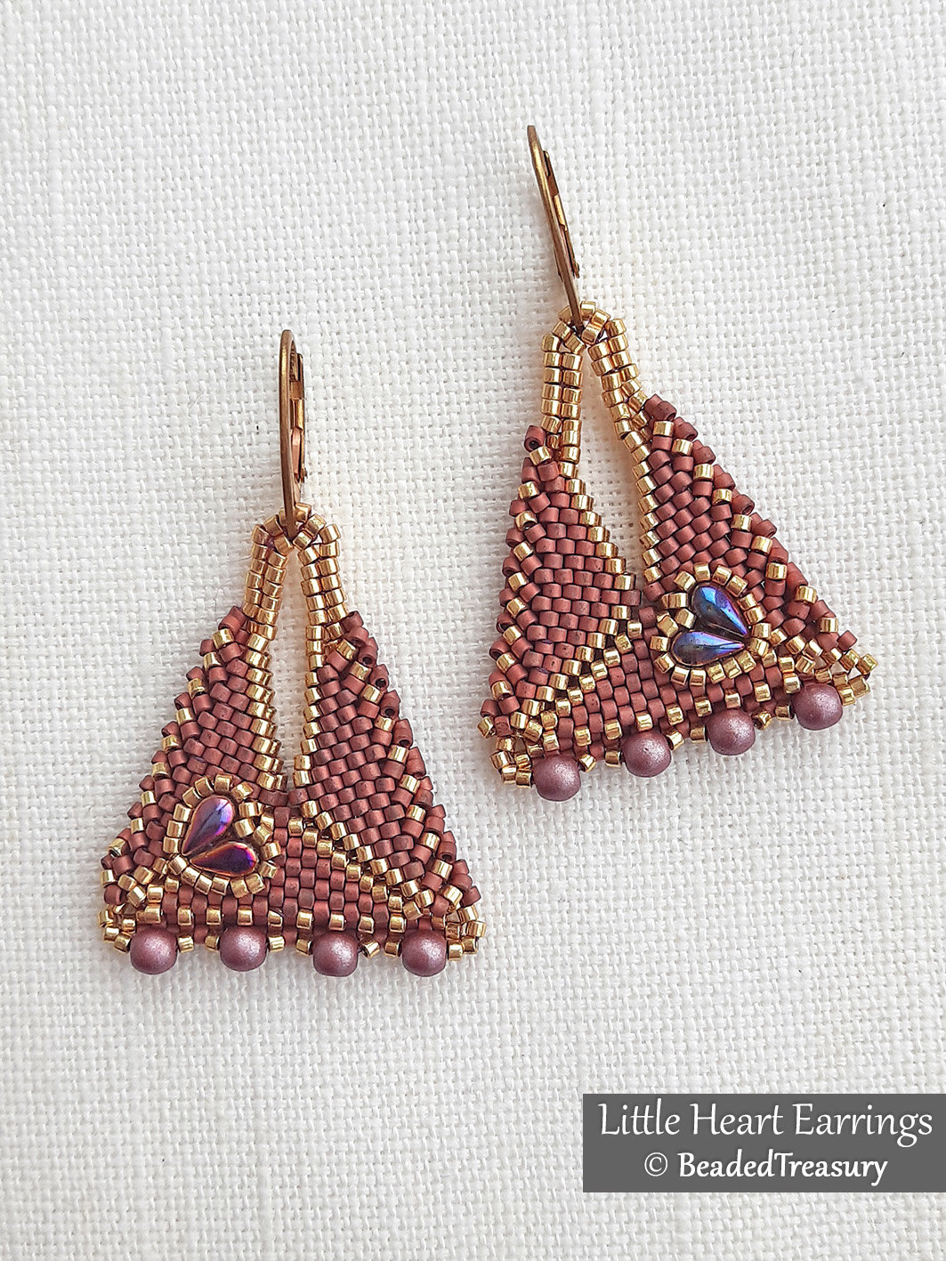 LITTLE HEART Peyote Stitch Beading Tutorial