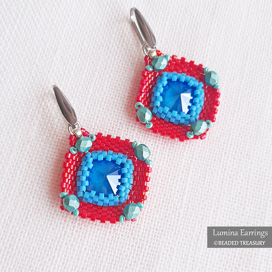 LUMINA EARRINGS Peyote Stitch Beading Tutorial